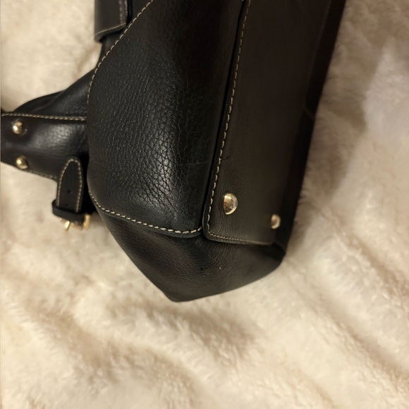 Dooney & Bourke Belvedere Logo Lock Vintage Satchel Bag Black Pebbled Leather - Picture 13 of 16